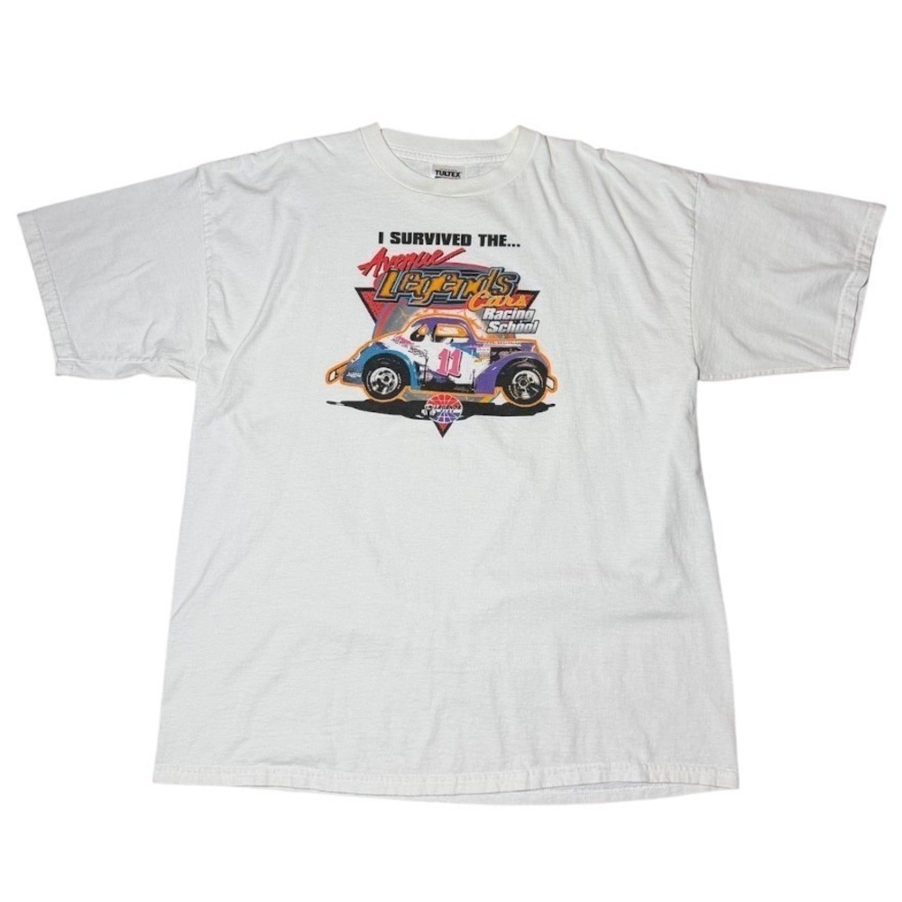 Vintage 90s Avenue Legends Cars Racing School Auto Hot Rod Graphic T-Shirt XXL